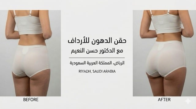 حقن الدهون للأرداف قبل وبعد مع د حسن النعيم في الرياض