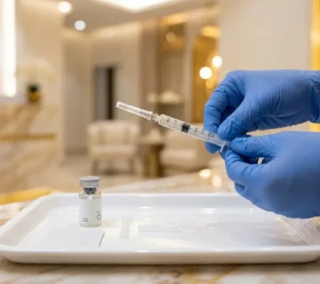 ابرة سكلبترا للوجه في عيادة د  حسن النعيم لتحفيز الكولاجين